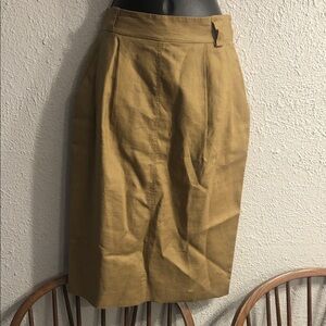 High-Waist Mustard Pencil Skirt